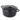 Black Cast Iron Dutch Oven with Lid, Casserole Pot - 24cm - 4.7L