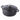 Black cast iron casserole pot with lid