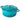 Teal cast iron casserole pot with lid